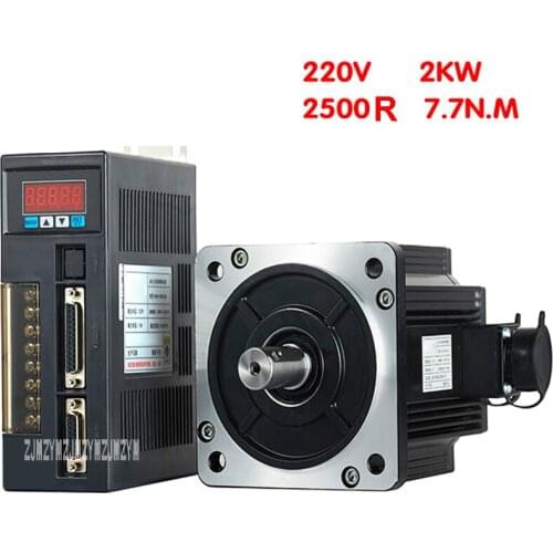 110V/220V 2KW RH130ST-M07725 Servo Motor Driver Set 7.7N.M 2500r/min Single Phase AC Servo Motor Driver 130*130MM Hot Selling