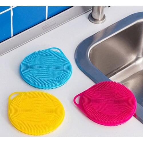 Kitchen Wash Dish Brush Multi-purpose Antibacterial Cleaning Tools Silicone Brush For Kitchen Tool Scrubber In Stock Cocina