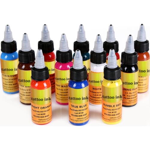 16pcs Eternal Tattoo Ink Permanent Makeup Art 30ml /bottle for Eyebrow Eyeliner Lip Body Makeup Pigment Set