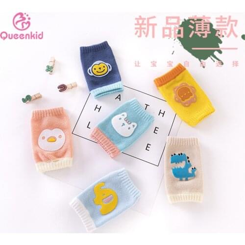 Cartoon two-color dotted terry baby socks elbow pads baby toddler crawling knee pads childrens knee pads