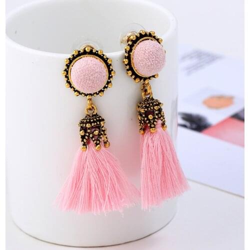 New Rhinestone Drop Earrings Black Long Tassel Chain Hanging Earring Women Popular Bohemian Earrings for Party Wedding Jewelry