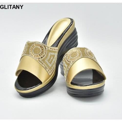 New product wedges womens shoes simple high heels with rhinestone decoration party party high heels