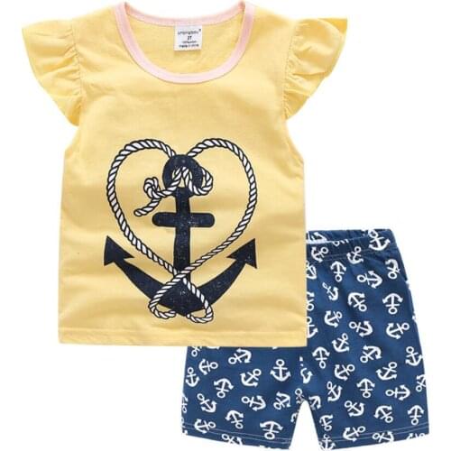 Girls Clothes Children Pajamas Kids Boys Clothes Set Sleepwear Toddler Homewear Cartoon Summer Pyjamas Short Sleeve Cotton Suit