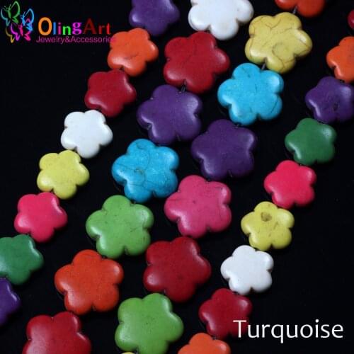 OlingArt Mixed color 15MM 28pcs/lot 20MM 21pcs/lot Solid Flowers Green Loose Beads Stone DIY Bracelet Necklace Making 2019 New