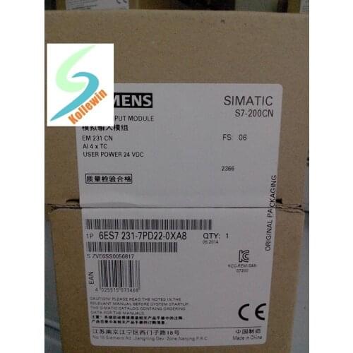 1pc Original SIMATIC 6ES7231-7PD22-0XA8 S7-200CN T/C Input Module, EM 231 PLC Module 6ES72317PD220XA8 6ES7 231-7PD22-0XA8 NEW