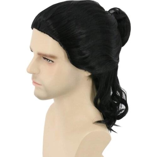 Jon Snow Cosplay Wigs Short Black Heat Resistant Synthetic Hair Wig + Wig Cap