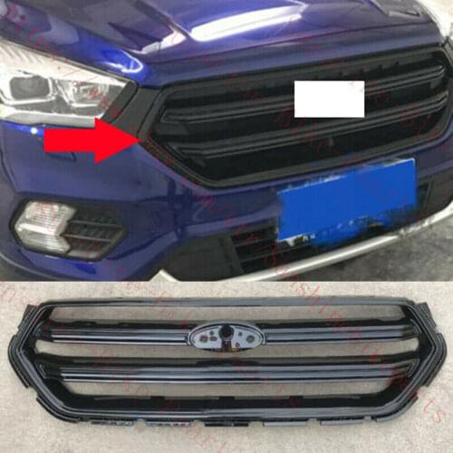 For Ford Escape KUGA 2016-2018 Car Front Bumper Upper Grille Black Cover Tirm 1X