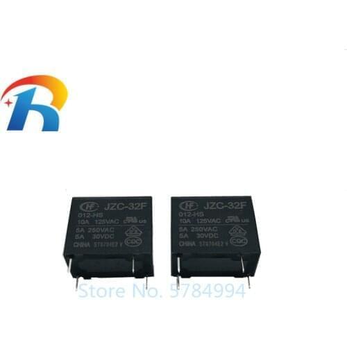Free shipping 10PCS 100% new original Hongfa Relay HF32F-12V-HS 4PIN 5A250VAC JZC-32F-012-HS3 HF32F-012-HS3 12VDC HF32F-012-HS