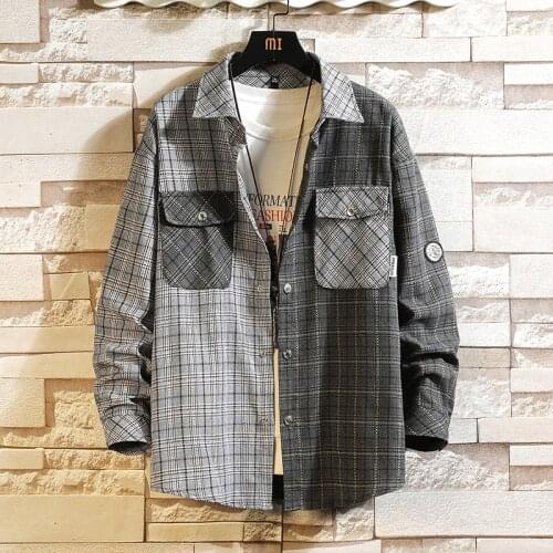 Spring Autumn Plaid Shirt Men Cotton New Male Casual Long Sleeve Shirt High Quality Man Clothes