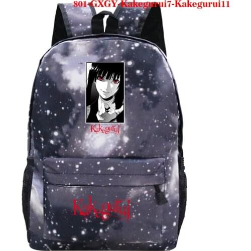 Anime Yomoduki Runa Cosplay Backpack Fashion Student Sachool Bag Travel Laptop Bag Kakegurui Compulsive Gambler Print Backpacks