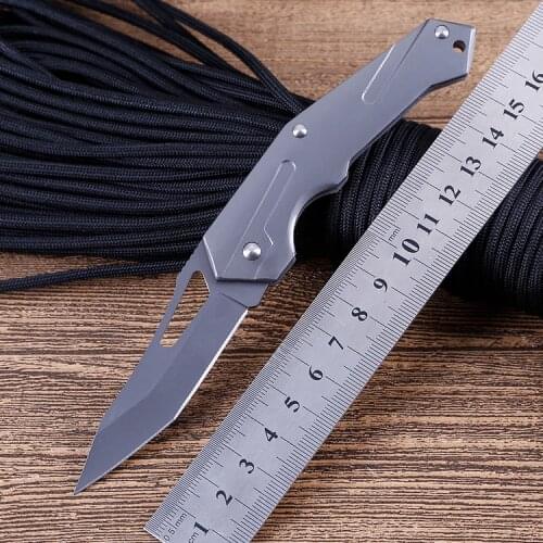 6.61'' Folding Pocket Knife Outdoor Survival Tactical Knife 440C Steel Camping Hiking Hunting Knives for Self-defense EDC Tool