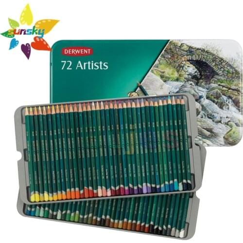 UK Derwent ARTISTS series 12/24/36/48/72/120 color Oil color pencil thick core 4mm Hand painted design drawing art supplies