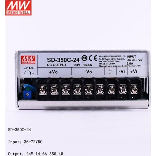 MEAN WELL SD-350C-24 36~72V DC to 24V DC 350W DC-DC Converter Switching Power Supply 48V to 24V 14.6A Converter Transformer SMPS