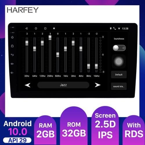 Harfey Android 10.0 2DIN 9 inch Universal Car Radio GPS Navigation Head Unit Car Multimedia Player 4-Core Support Backup camera