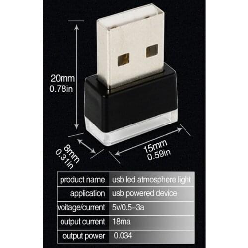 Universal Car Interior LED Decoration Night Light USB Interface Plug-in Trunk C6UB