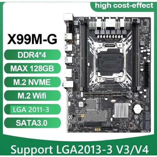 X99M-G motherboard Support Xeon E5 V3 V4 LGA2011-3 CPU DDR4 RAM NVME SSD M.2 SATA 3.0 USB3.0 PCIE 16X E52620V3 2678V3 2650V3cpu