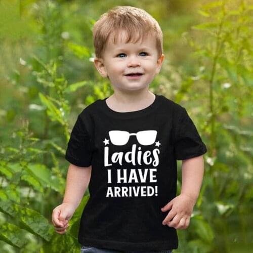 Funny Kids Tshirt Ladies I Have Arrived Print Summer Toddler Boys Short Sleeve T-shirt Casual Children T Shirt Tops Clothes