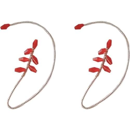 1 Pair Vintage Ear Cuff Earrings Elegant Crystal Pearl Design Earrings for Women and Girls jlrr