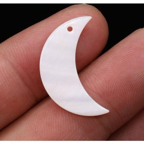 10pcs Natural Shell pendant Moon Shape with hole for Women Jewelry Making DIY Necklace Earrings Gift Accessories