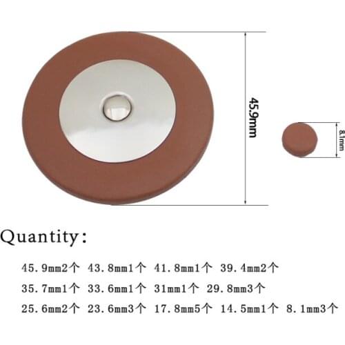 25pcs Alto Saxophone SAX Replacement 4.8mm Woodwind Brown Fuax Leather Pads NEW