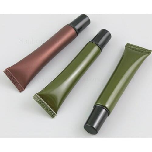 20g Amber Green Travel Empty Skin Care soft tube mildy wash butter squeezable tube for eye cream cosmetic container 60pcs