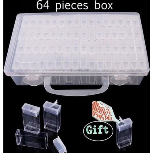 64Pcs boxes Diamond Painting Tools Accessories Beads Container Rhinestone Diamond Embroidery Stone Storage Convenience Box