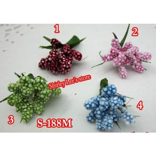 96 bunches=1152pcs X Miniature Sprig For Favour box decoration, Miniature Flower, Mix 4 colors