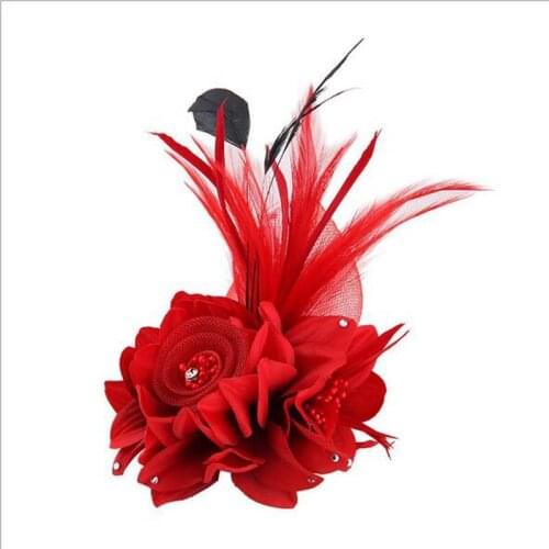 Feather Corsage Bridesmaid Sisters hand flowers Artificial Bride Flowers F Wedding Party Decoration Bridal Prom Headdress flower