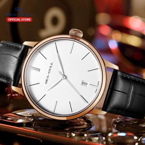 Seagull Mens Watch Business Casual Automatic Mechanical Watch Sapphire Top Brand Stainless Steel Waterproof Mens Watch