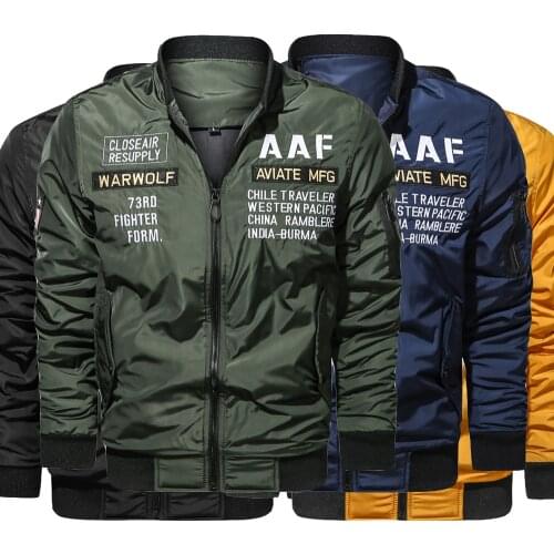 Mens Spring/Fall New Jacket Military Style Multi-Pocket Windproof Cuffs Casual 4XL Embroidered Flight Jacket Men