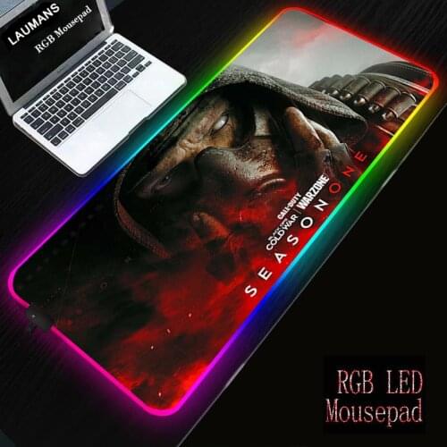 RGB LED Light Call Of Duty Warzone Mouse Pad Gaming Accessories XL Gamer Desk Mat Laptop Keyboard Table With Backlit Mousepad