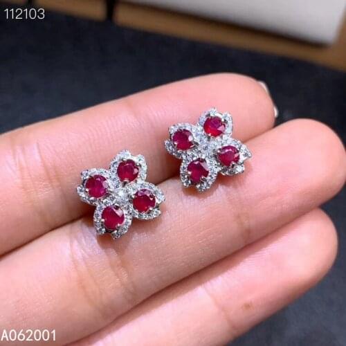 KJJEAXCMY fine jewelry natural ruby 925 sterling silver women gemstone earrings new Ear Studs support test trendy