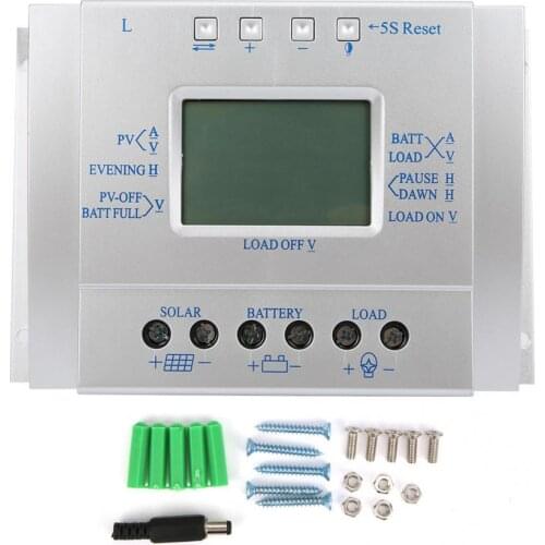 MPPT Solar Charge Controller 60A 12V 24V LCD Display Voltage Current Battery Solar Panel Regulator