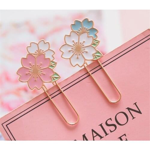Cherry Sakura Colorful Paper Clip Bookmark Promotional Gift Stationery School Office Supply