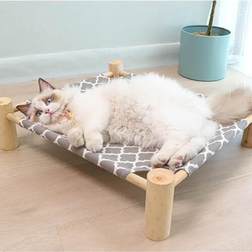 Qicco Portable Plaid Small Dog Cat Bed for Pet Bed Removable Washable Cat Bed Wood Hammocks Bed Lounge Puppy Pet Products