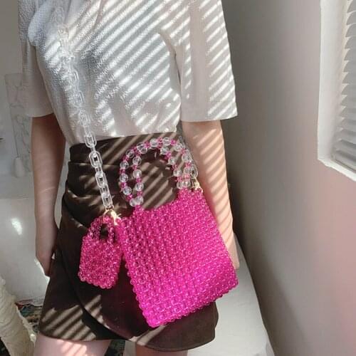 Small Two bags Women Bag Pearl Bag Designer Luxury High Quality Bead Bags for Women Fashion Ladies Hand Bags Woman Handmade Bags
