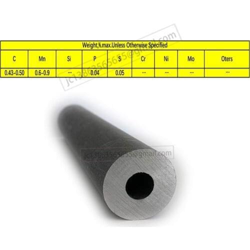 Metal Tube Carbon Steel Pipe ASTM 1045 JIS S45C DIN C45 High Quality Carbon Steel Tubing OD 6mm 7mm 8mm 9mm 10mm Length 20cm