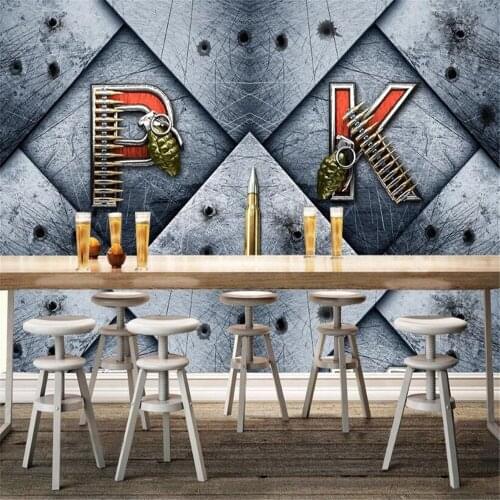 Milofi custom 3D non-woven fabric large mural wallpaper PK battle gun background wall decoration painting