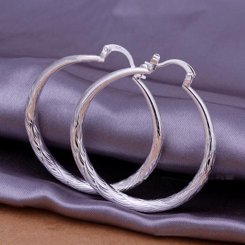 Fashion Women Simple Style Hoop Circle Silver Plated Earrings Party Prom Jewelry hot