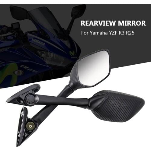 Motorcycle Rear View Mirrors Rearview Side Mirror For Yamaha YZF R3 R25 2013-2017 Snakeskin