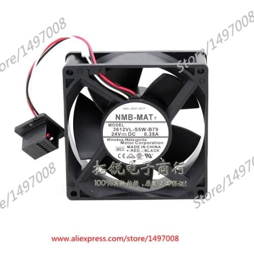 NMB-MAT 3612VL-S5W-B79 BE1 DC 24V 0.35A 3-Wire 90X90X32mm Server Cooling Fan