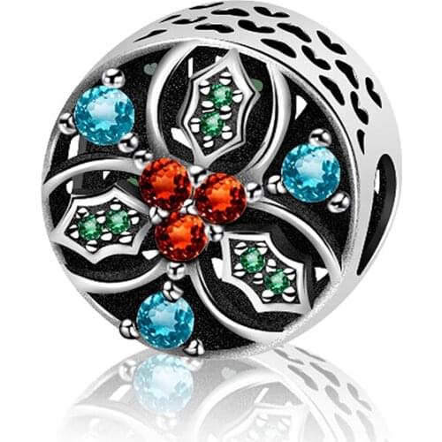 NEW 100% 925 Sterling Silver Original Design Ghostly Thorns Gem Charm Beads Women Fashion DIY Jewelry Gift M041-M