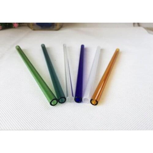 New Arrive 100pcs Reusable Wedding Birthday Party Strait Colors Glass Drinking Straws Thick Straws lin2947