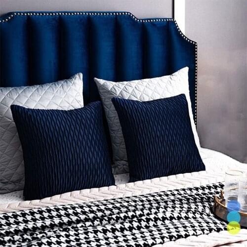 New Design Solid Color Striped Couch Pillow Cases 30*50/45*45cm Original Velvet Square Throw Pillow Covers for Home Sofa Decor