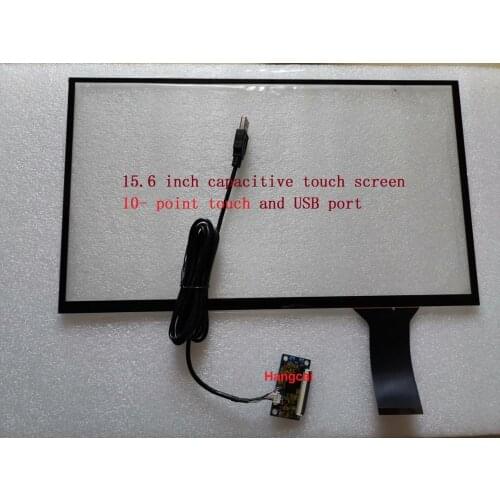 New 15.6 inch capacitive touch screen 356X207mm tempered glass G + G structure USB plug and play drive-free 10-point touch