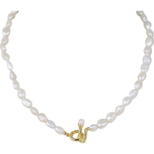 Non-Mainstream Design Elegant Temperament Natural Baroque opposite Sex Pearl Girl Socket Necklace Necklace Clavicle Chain