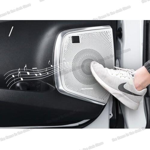 Car front door anti-kick sound audio speaker cover trims for toyota alphard 2016 2017 2018 2019 2020 2021 vellfire auto styling