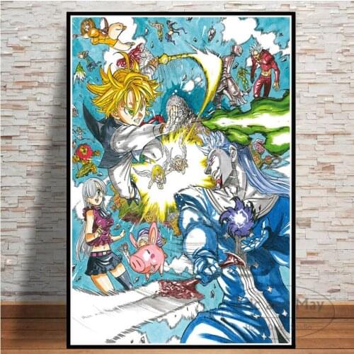 The Seven Deadly Sins Anime Poster And Print Wall Art Canvas Pictures Painting Hot Retro Style Room Decoration Aesthetic Affiche