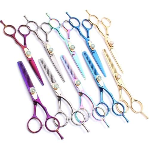 C1020 6.0" 17.5cm Customized Logo JP 440C Professional Hairdressing Scissors Normal Scissors Thinning Shears Human Hair Scissors