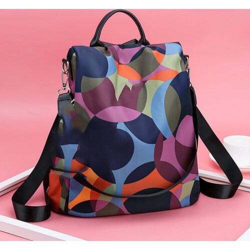 Hot Selling Cool Retro Multi-Functional Backpack Large Capacity Nylon Backpack Women Travel Shopping -B5